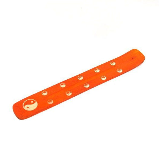Incensario de madera naranja con Ying Yang