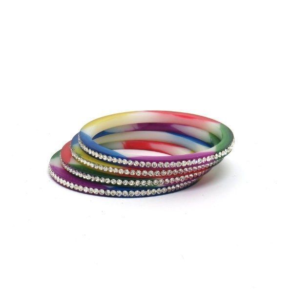 Pulseras bollywood plástico duro multicolor