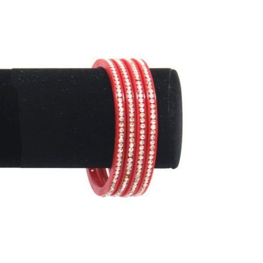 Pulseras bollywood plástico duro rojo