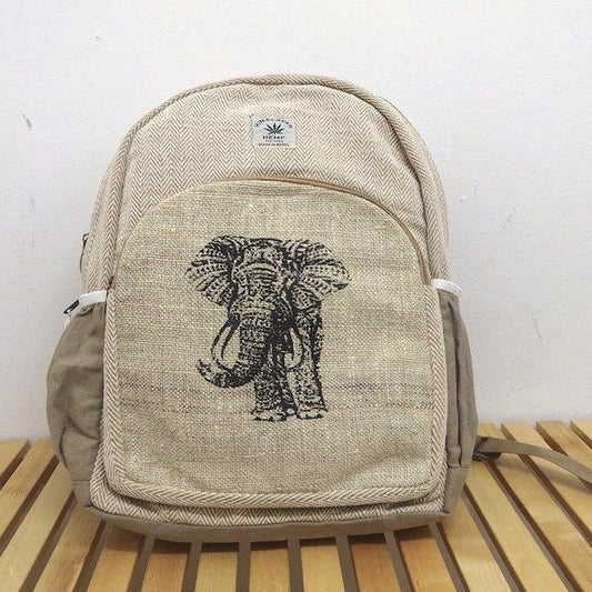 Mochila de cañamo ecológico con elefante