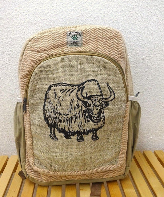 Mochila de cañamo ecológico con un Yack