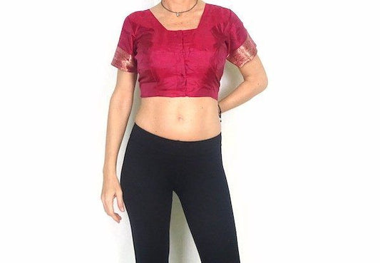 Choli indio de básico de seda