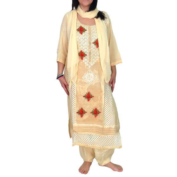 Conjunto punjabi de tres piezas de algodón
