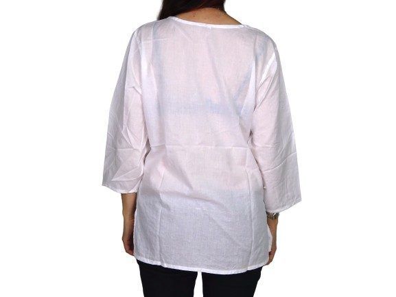 Camisa india de algodón bordada