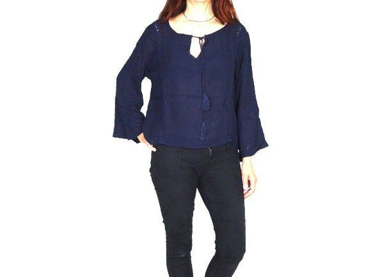 Blusa india de algodón manga larga