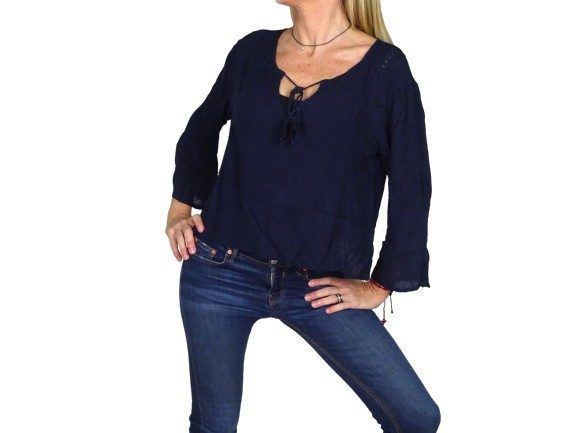 Blusa india de algodón manga larga