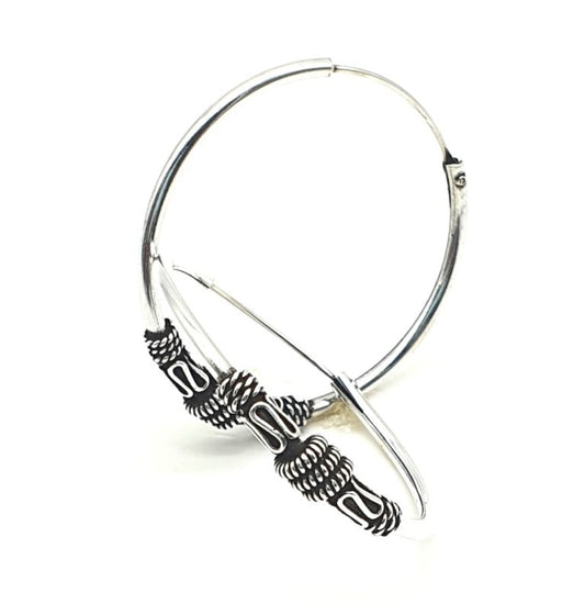 Pendientes aros de plata étnicos Ubud