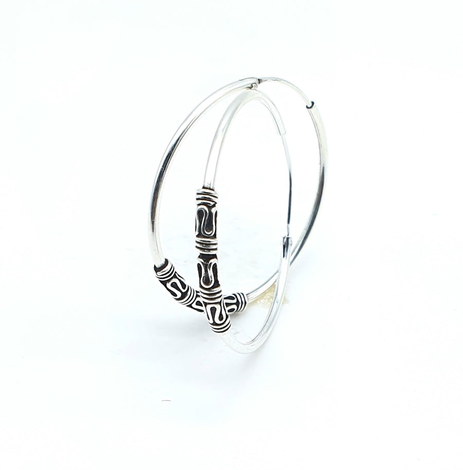 Aros de Plata étnicos estilo Bali