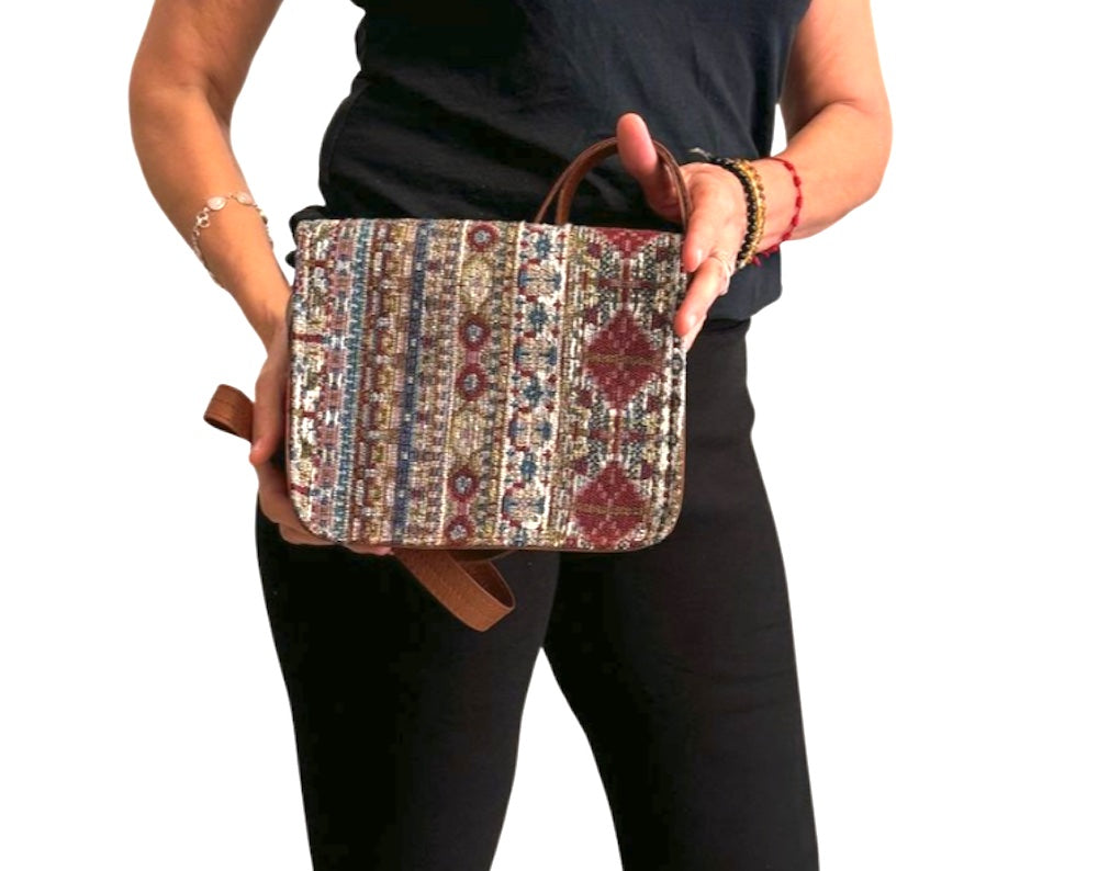 Bolso bandolera indio de piel