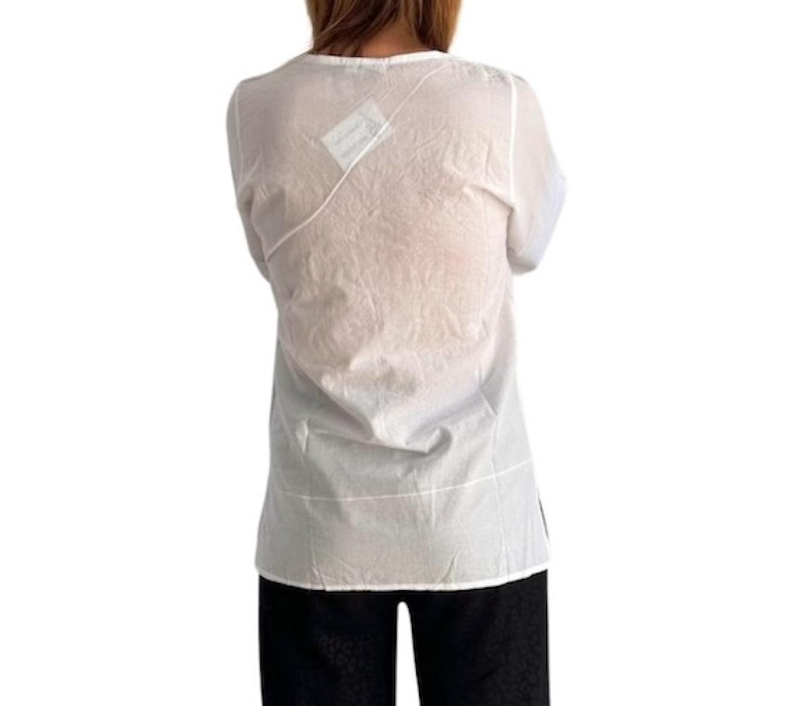 Camisa india de algodón blanca