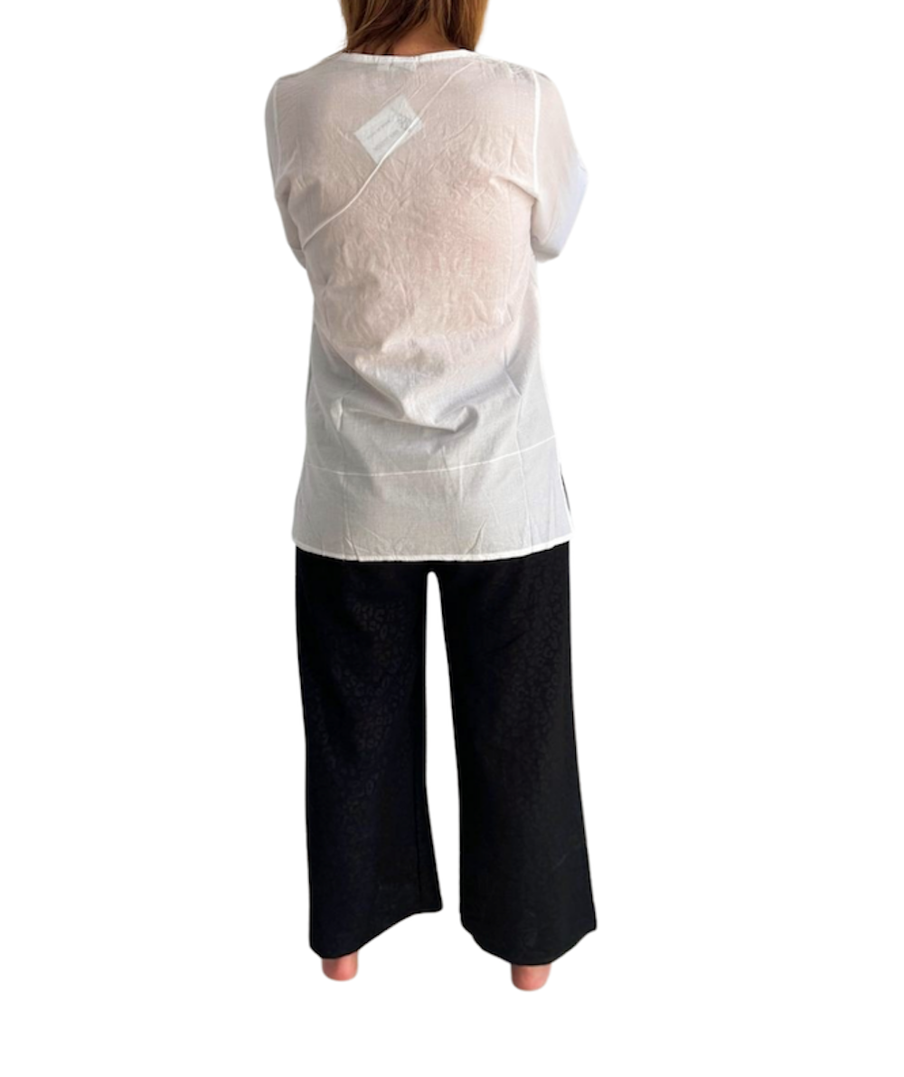 Camisa india de algodón blanca