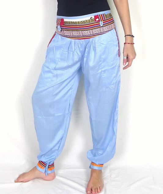Pantalón bombacho indio con bolsillo con cremallera
