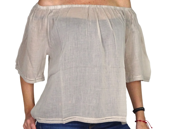 Blusa india de algodón manga corta