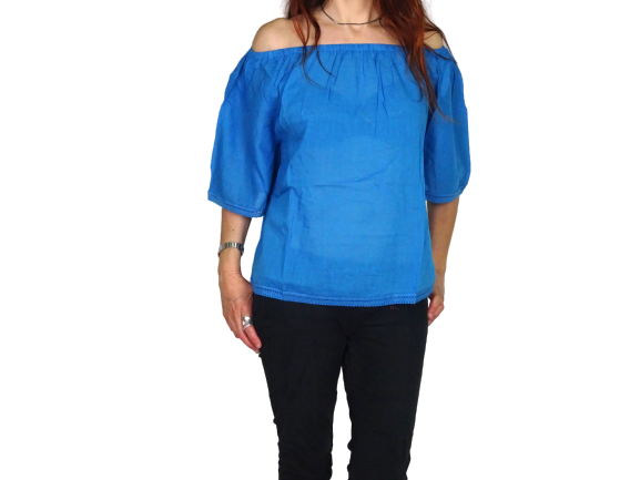 Blusa india de algodón manga corta