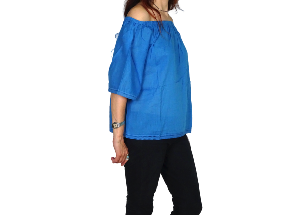 Blusa india de algodón manga corta