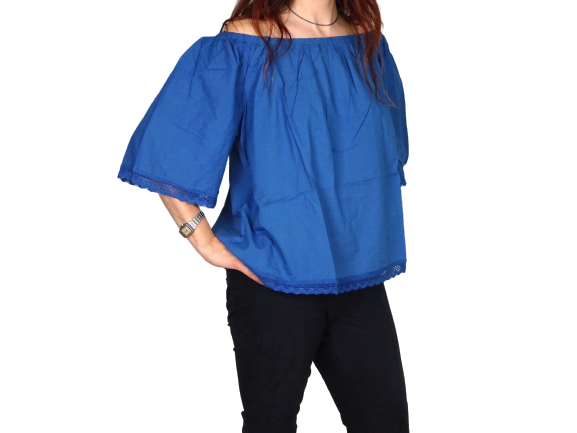 Blusa india de algodón manga corta