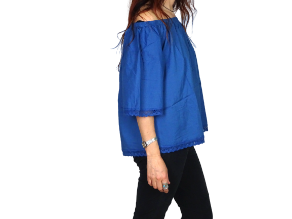 Blusa india de algodón manga corta
