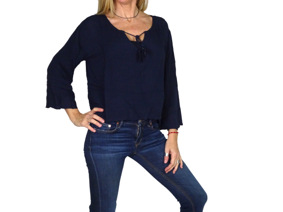 Blusa india de algodón manga larga