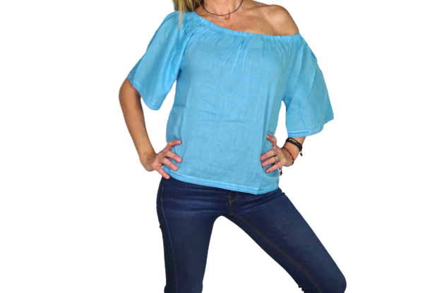 Blusa india de algodón manga corta