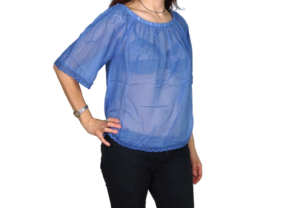 Blusa india de algodón manga corta
