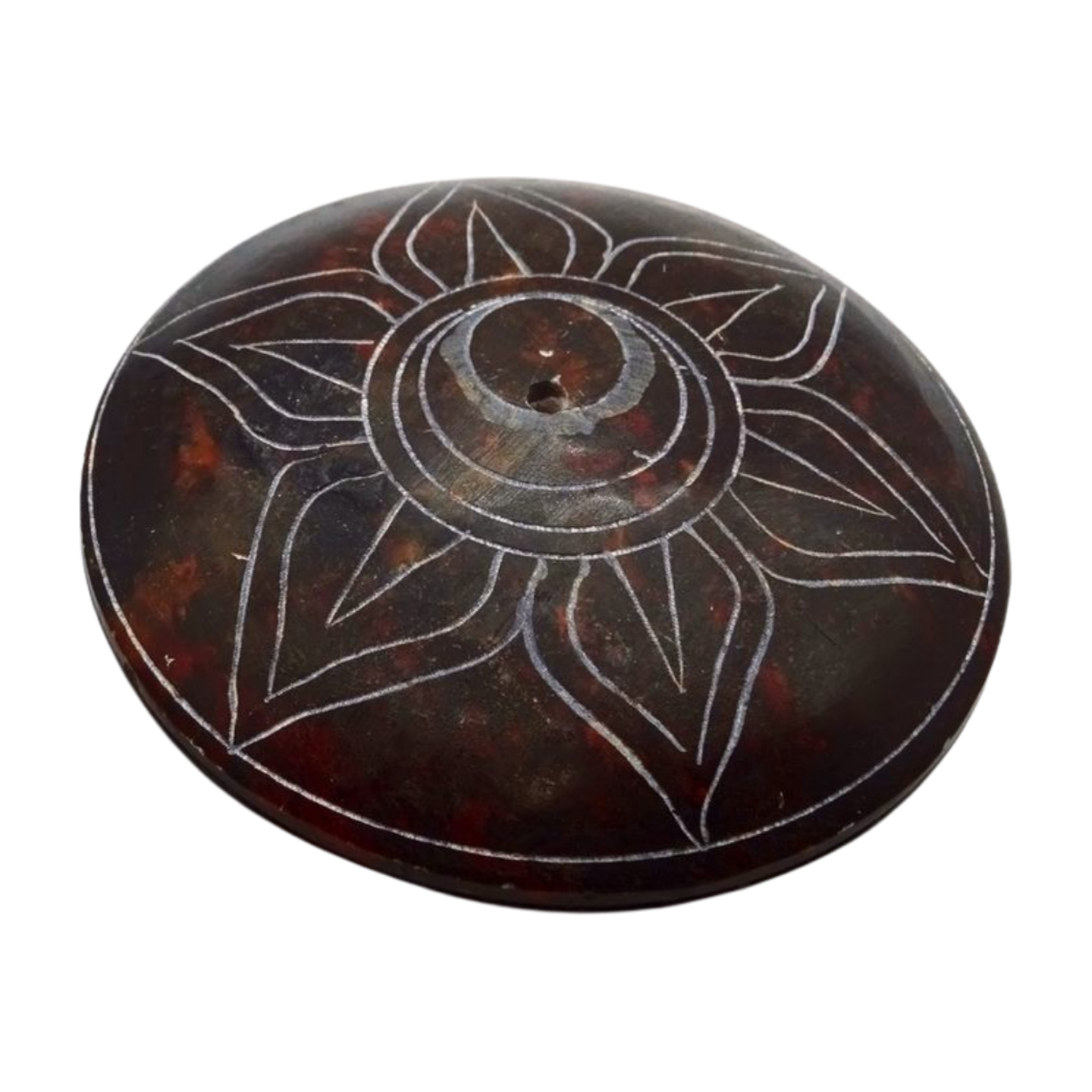 Incensario redondo de piedra chakras