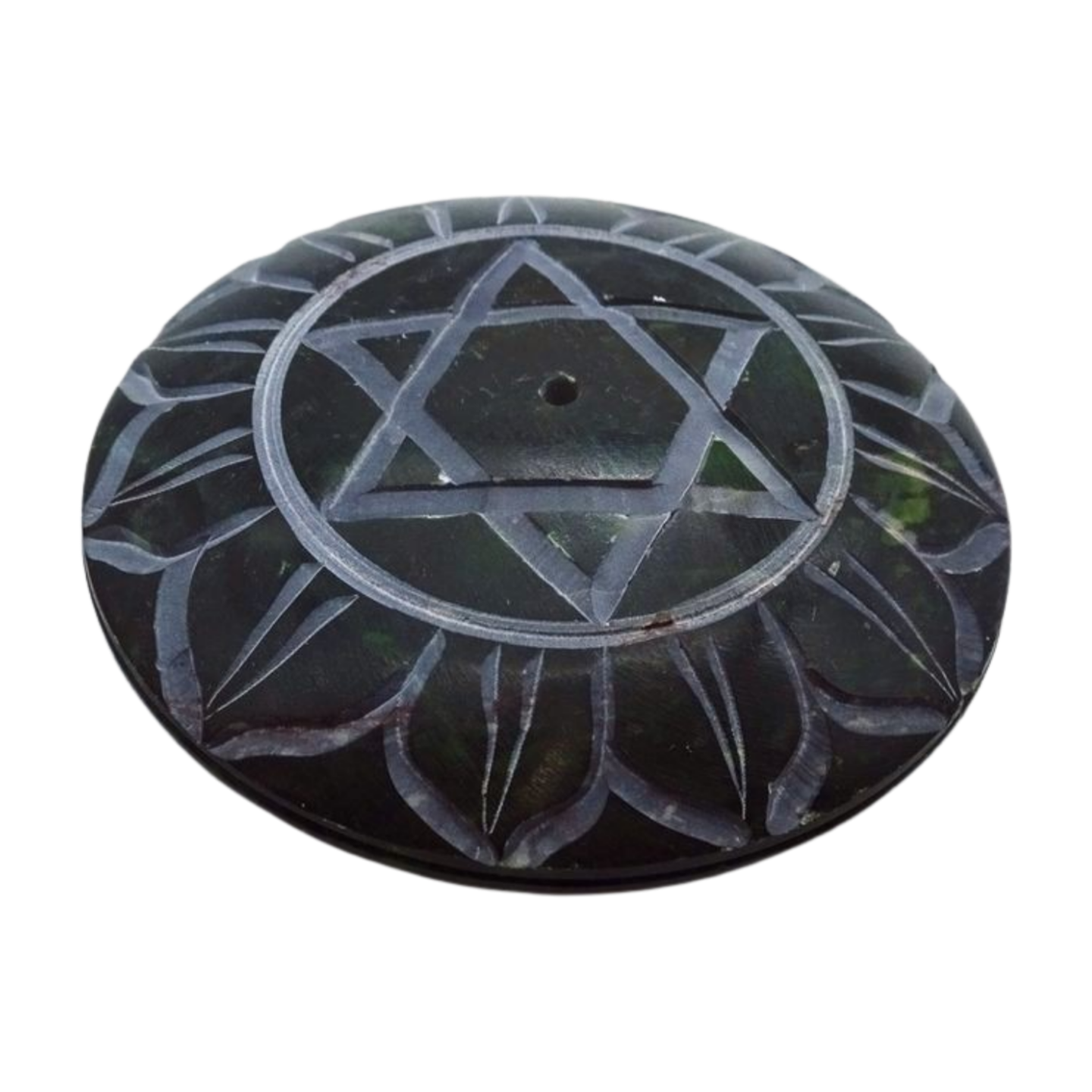 Incensario redondo de piedra chakras