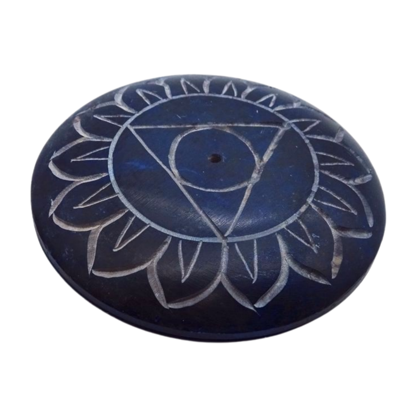 Incensario redondo de piedra chakras