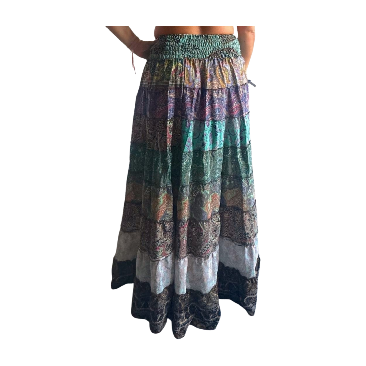 Falda de seda india multicolor