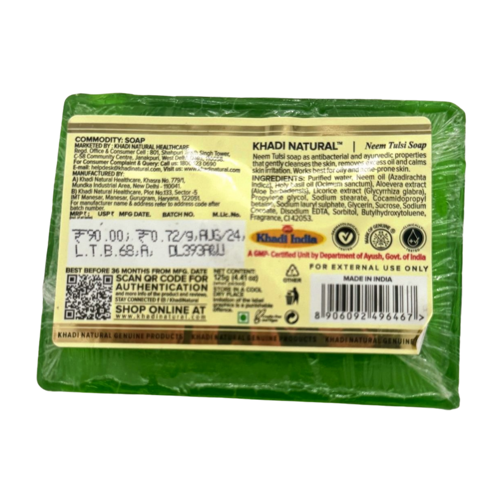 Jabón NEEM y TULSI aceite esencial KHADI NATURAL