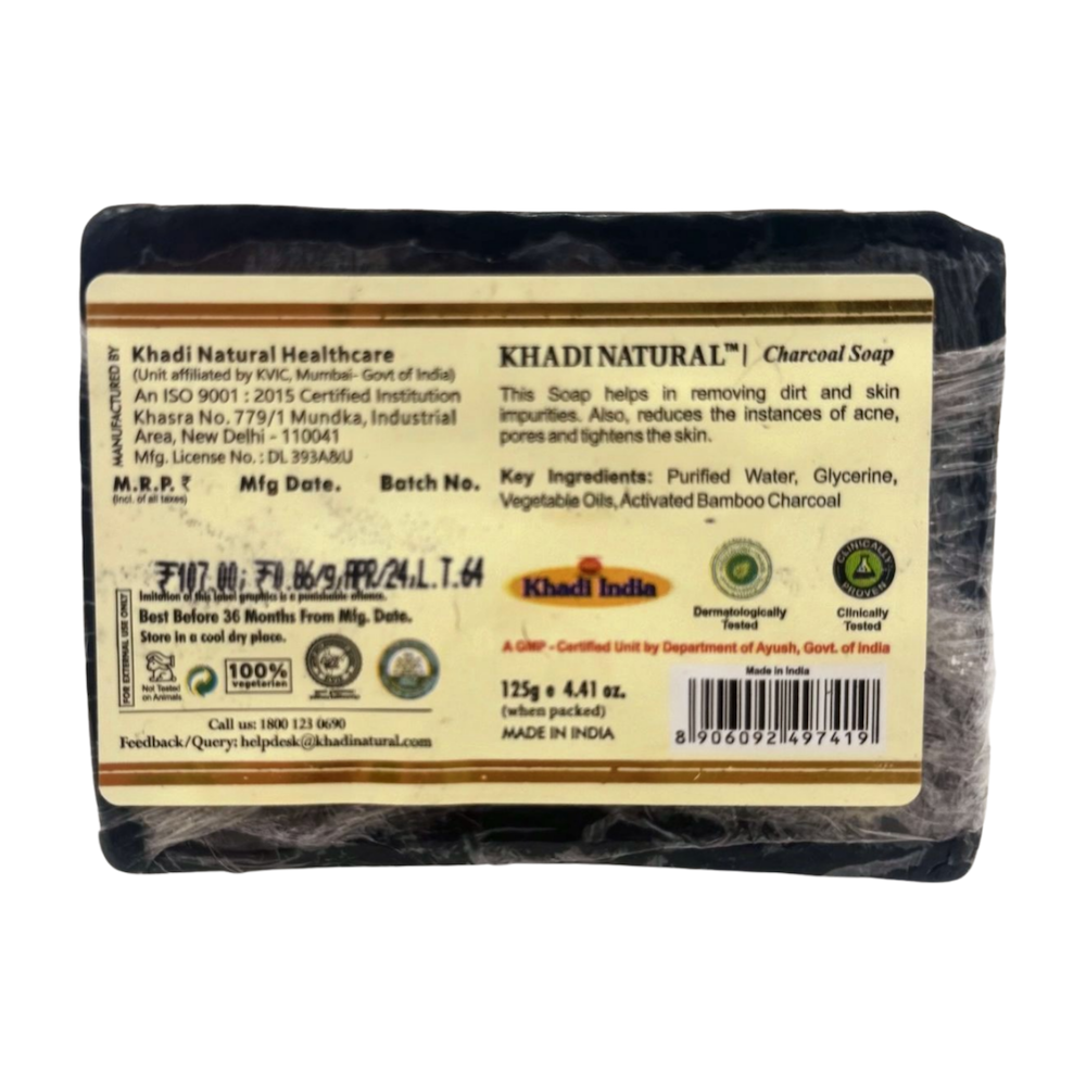 Jabón de CARBÓN con aceites esenciales KHADI NATURAL