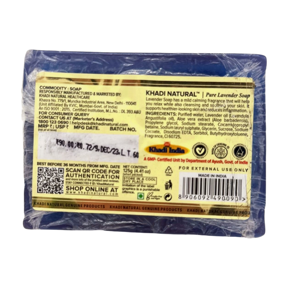 Jabón de LAVANDA con aceites esenciales KHADI NATURAL