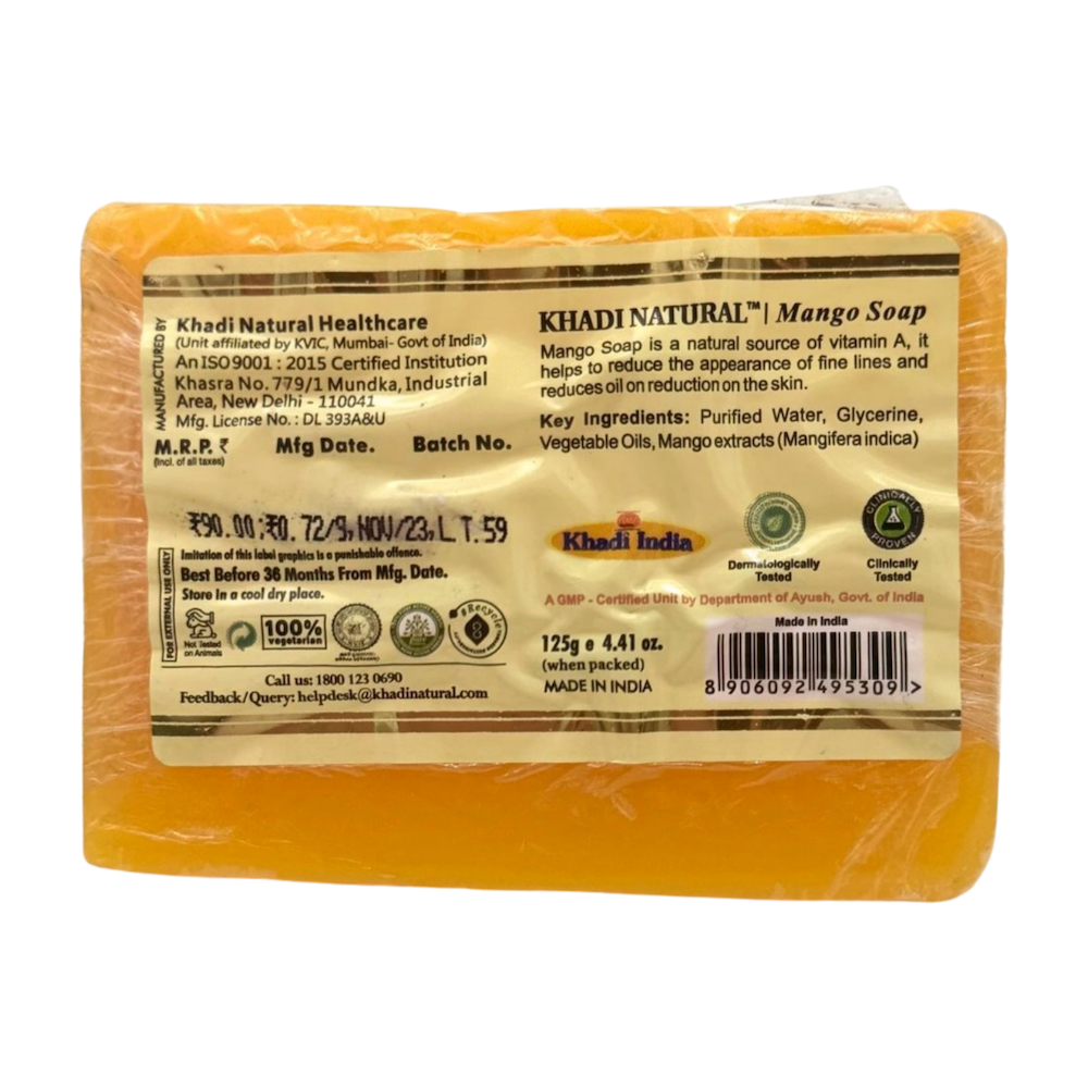 Jabón de MANGO con aceites esenciales KHADI NATURAL