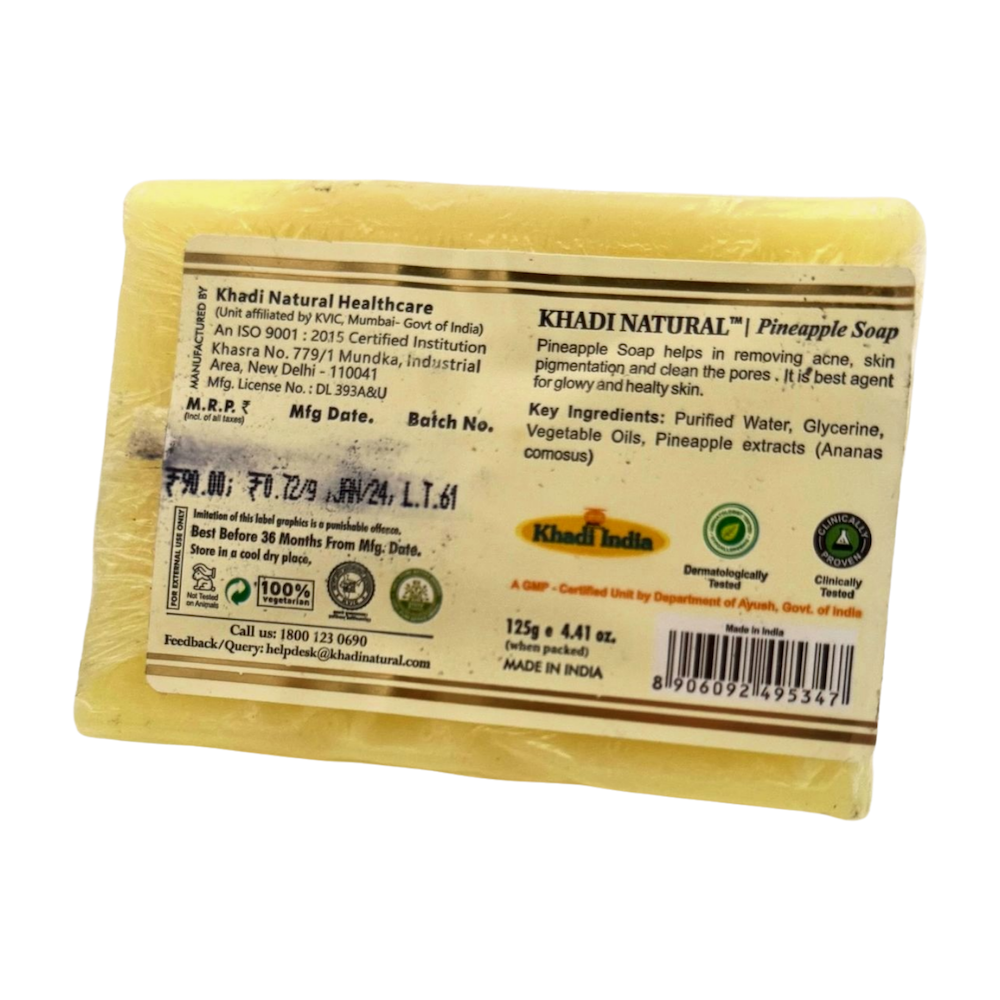Jabón de PIÑA aceite esencial KHADI NATURAL