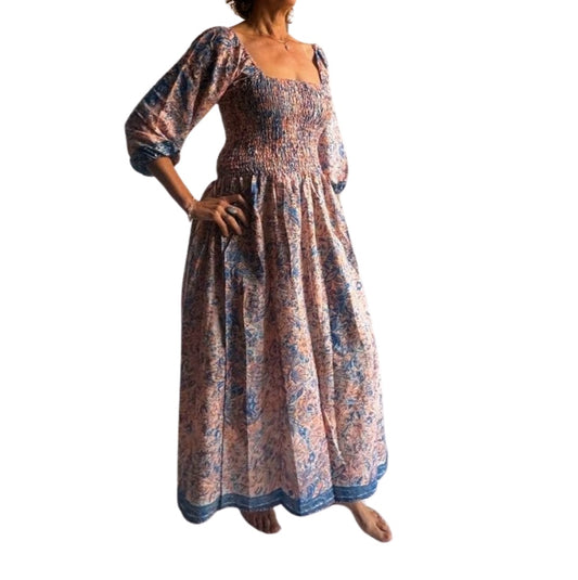 Vestido indio estampado de seda