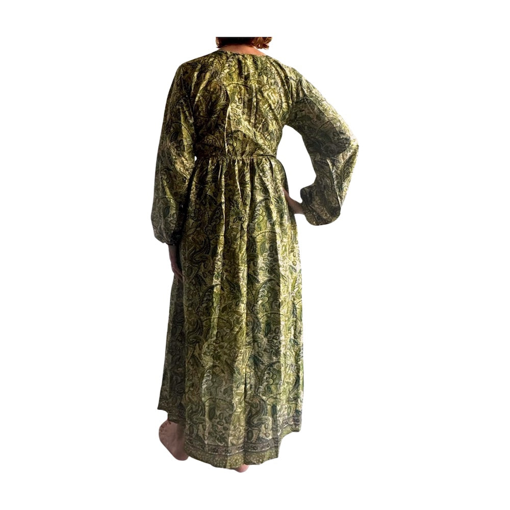Vestido indio estampado de seda