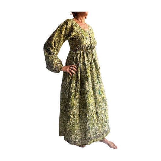 Vestido indio estampado de seda