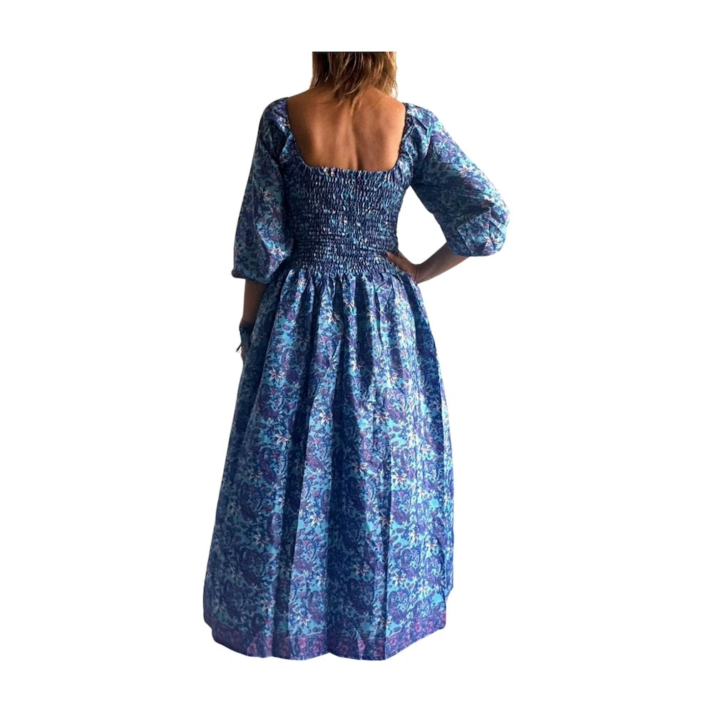 Vestido indio estampado de seda