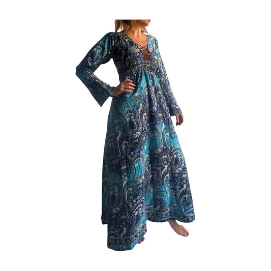 Vestido indio estampado de seda