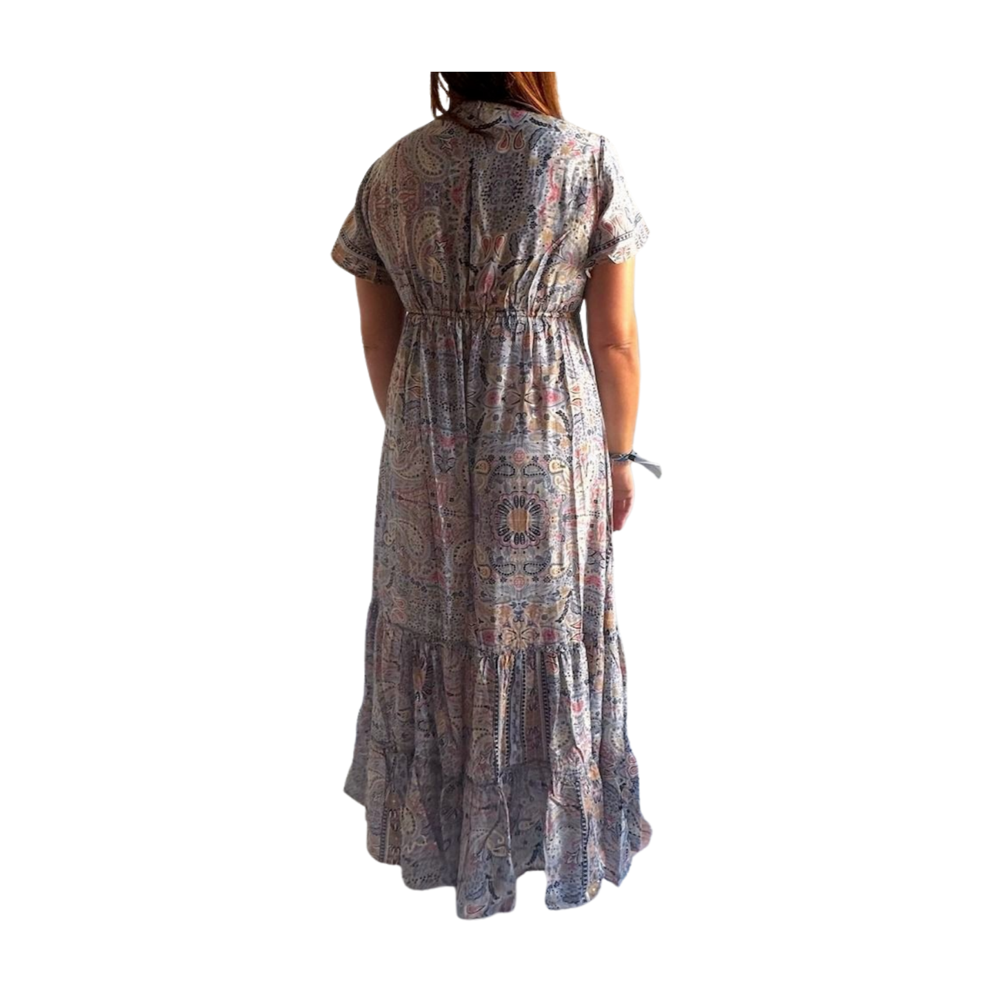 Vestido indio estampado de seda