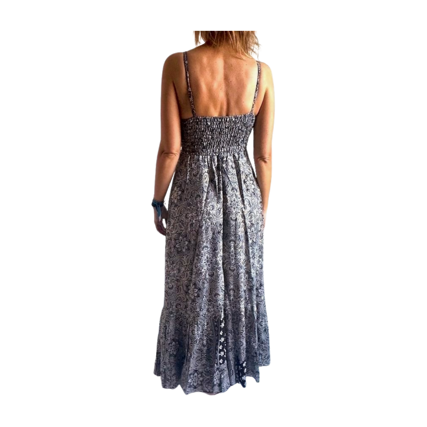 Vestido indio estampado de seda