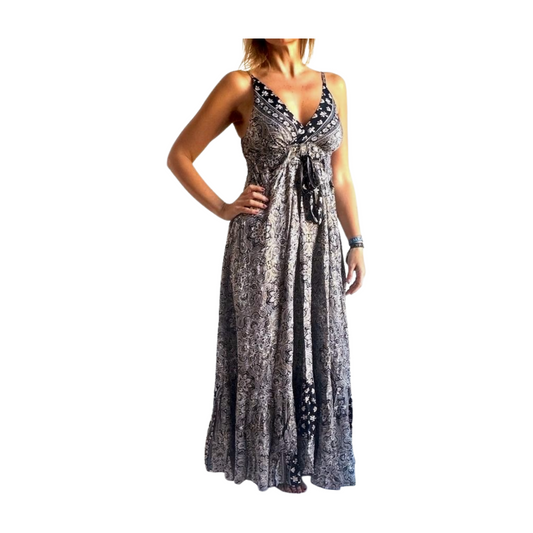 Vestido indio estampado de seda