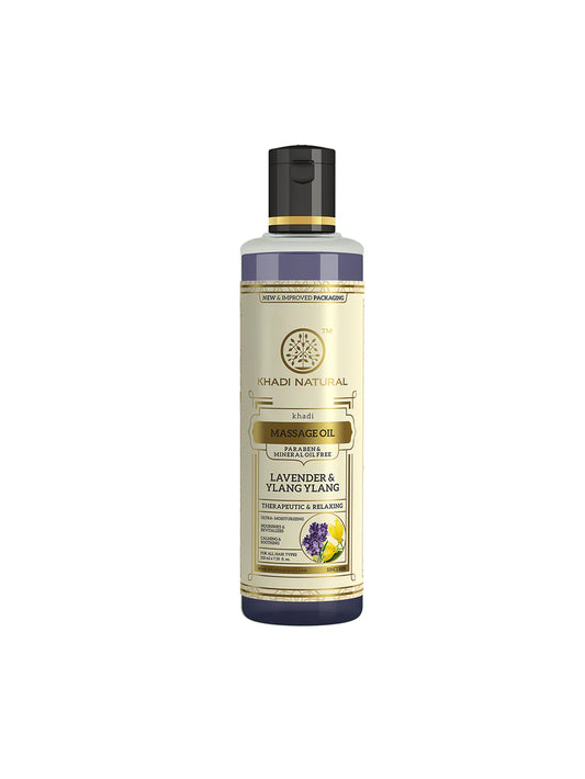 Aceite de masaje KHADI natural de LAVANDA y YLANG YLANG