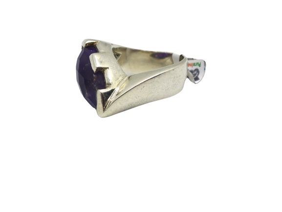 Anillo plata con amatista facetada de la India