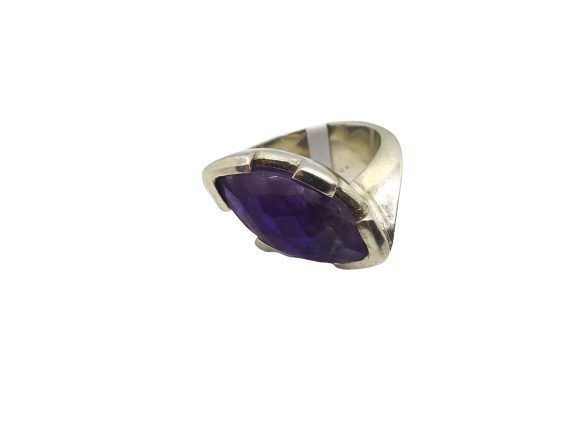 Anillo plata con amatista facetada de la India