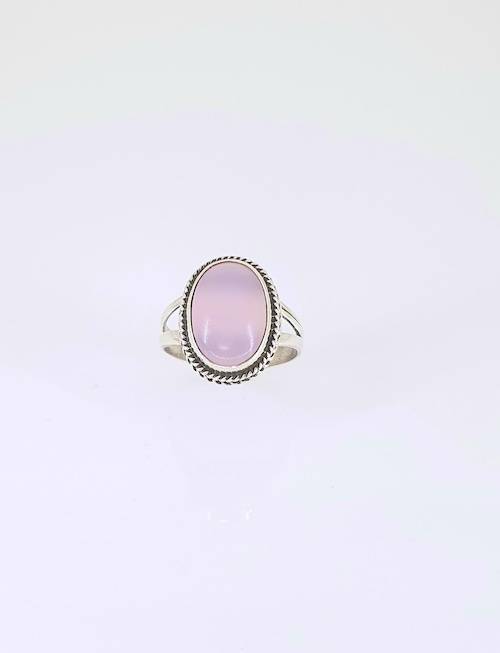 Anillo de plata con cuarzo rosa