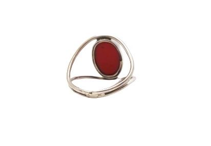 Anillo de plata de la India con coral