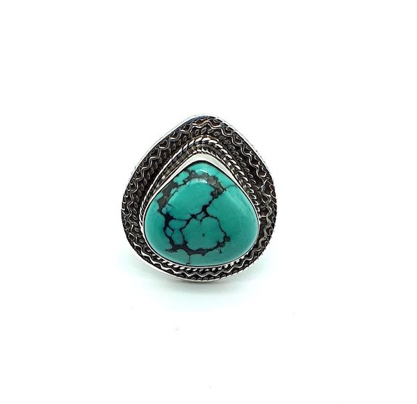 Anillo de Plata de la India con turquesa