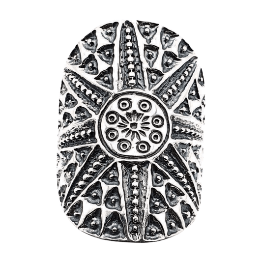 Anillo de plata escudo de sol