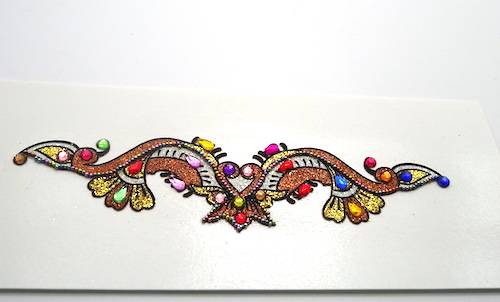 Tatuajes adhesivos de India color naranja y dorado
