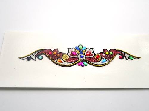 Tatuajes adhesivos de India color naranja y dorado